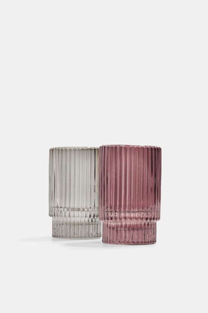Set of two coloured candle jars