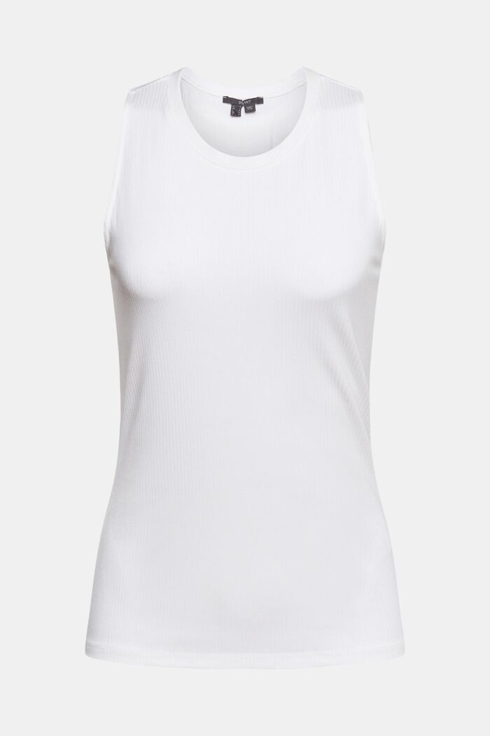 Made of TENCEL™: sleeveless top with a ribbed finish
