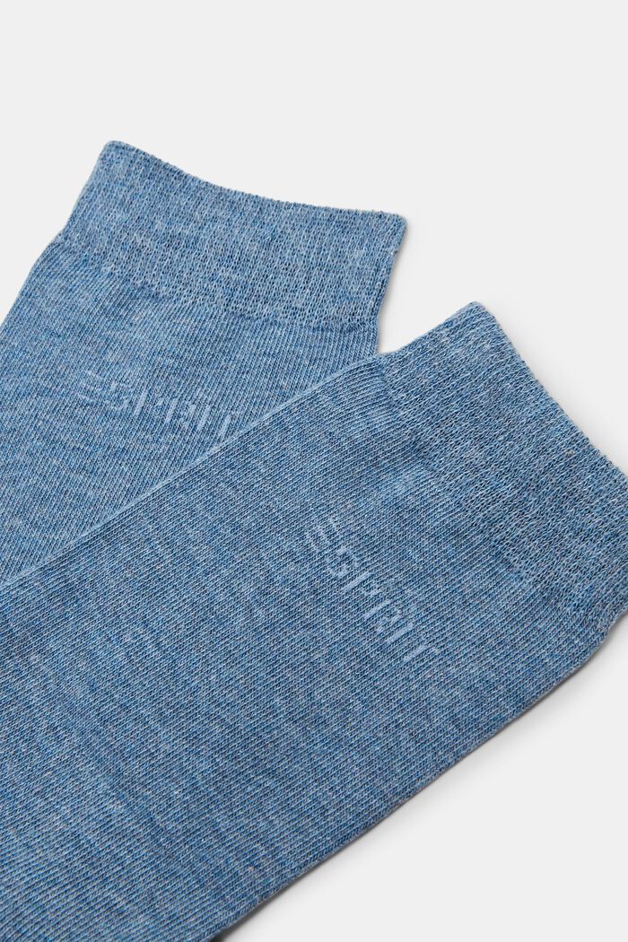 2-pack of socks with knitted logo, organic cotton, LIGHT DENIM, detail image number 2