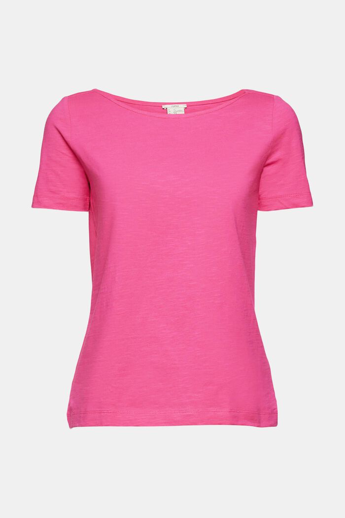 T-shirt with a bateau neckline, PINK FUCHSIA, detail image number 5