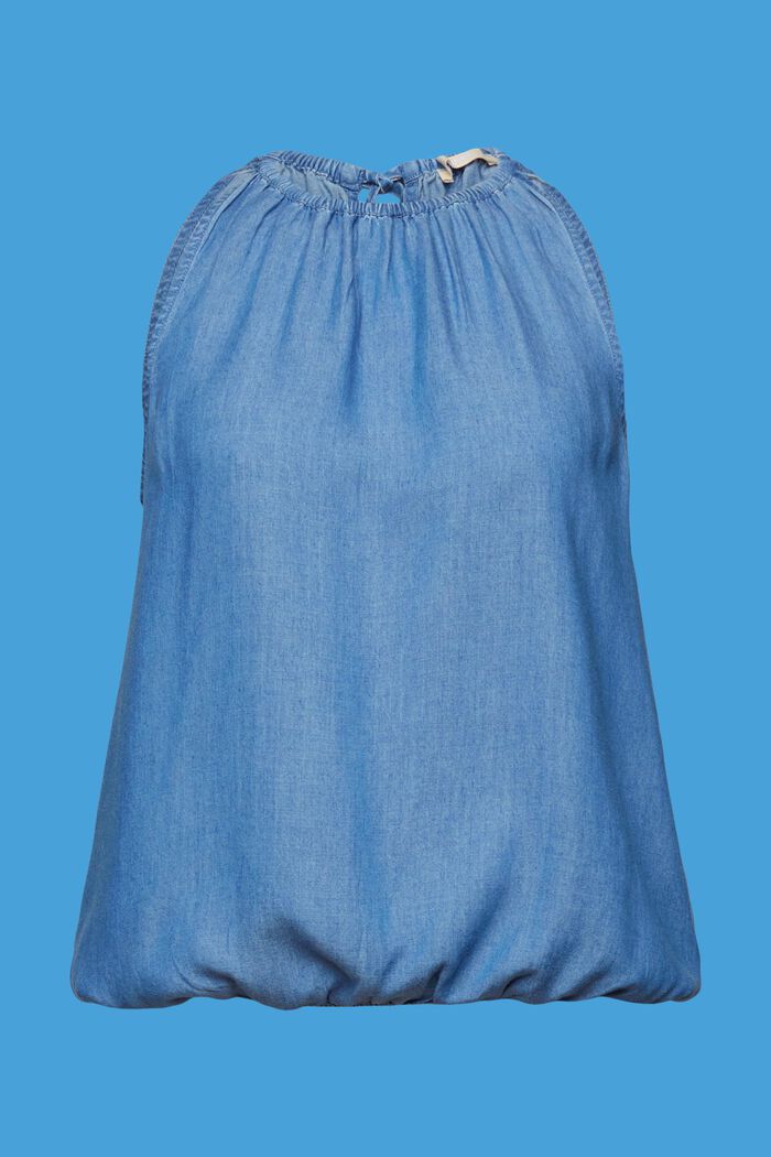 Denim-looking sleeveless blouse, TENCEL™, BLUE MEDIUM WASHED, detail image number 6