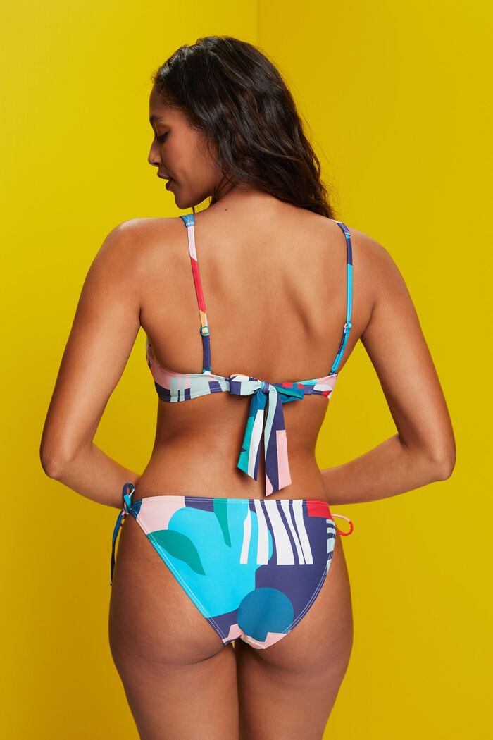 Croptop-style padded bikini top with print, INK, detail image number 2