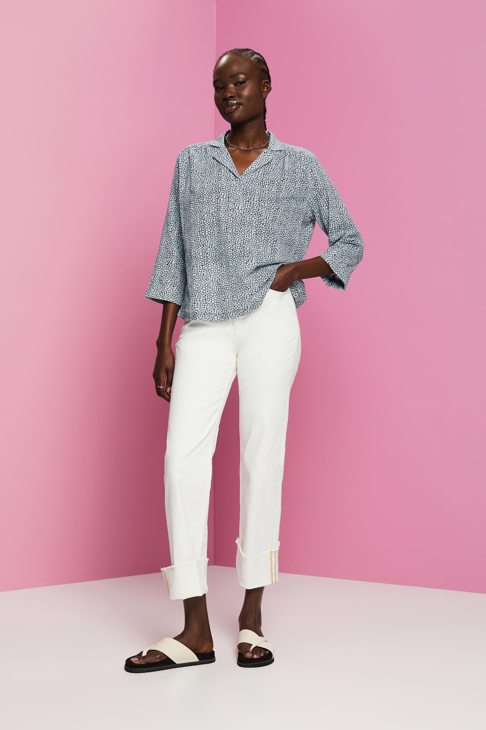 ESPRIT - Cotton blouse with floral print at our online shop