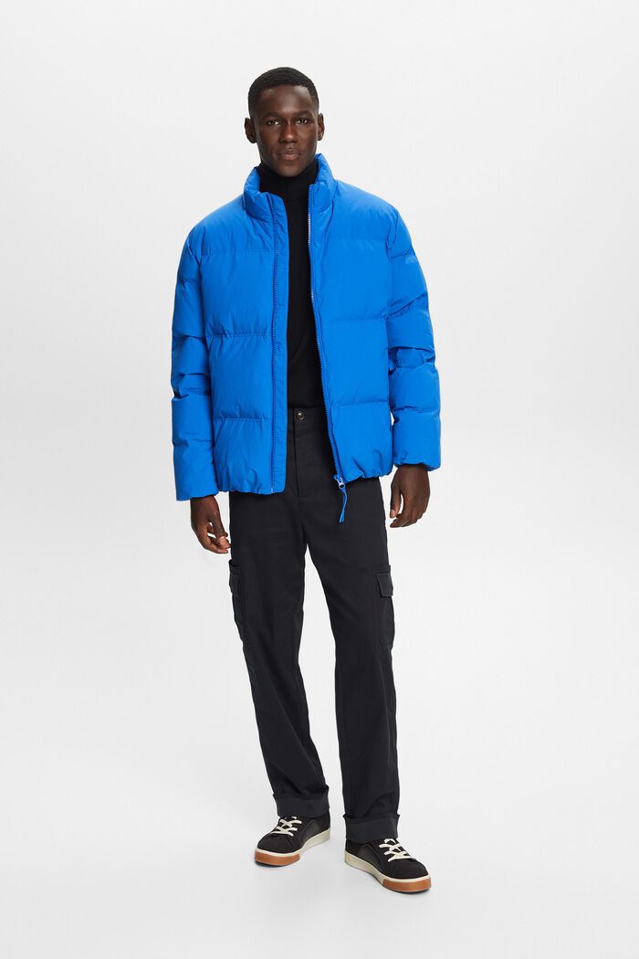 Recycled: puffer jacket with down, BRIGHT BLUE, detail image number 4
