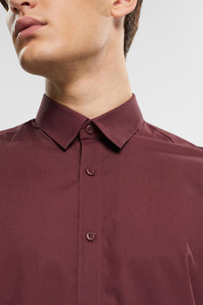 Sustainable cotton shirt, BORDEAUX RED, detail image number 0
