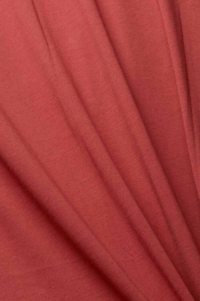 V-neck t-shirt of sustainable cotton, TERRACOTTA, detail image number 1