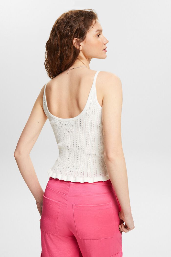 Pointelle Knit Tank Top, OFF WHITE, detail image number 2