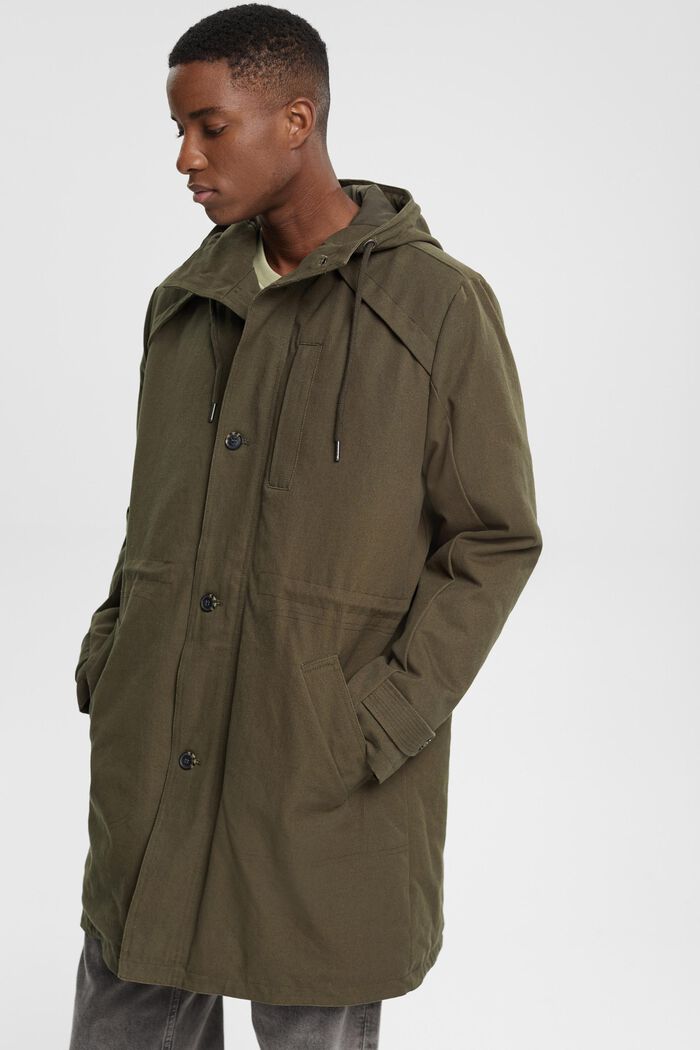 Padded parka jacket with drawstring hood