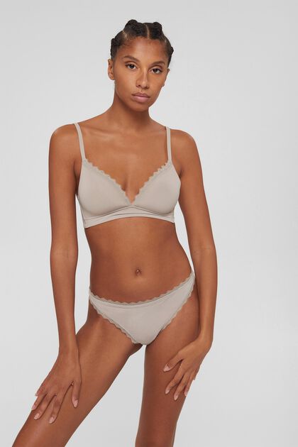 Padded, non-wired soft bra, LIGHT TAUPE, overview