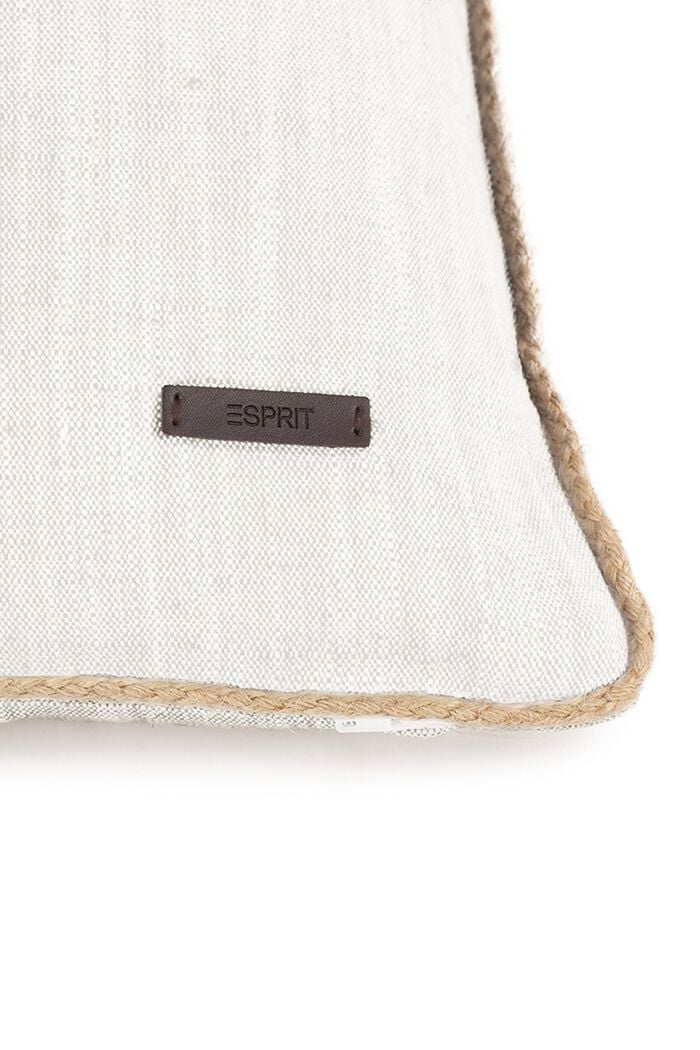 Linen-cotton blend decorative cushion cover, BEIGE, detail image number 1