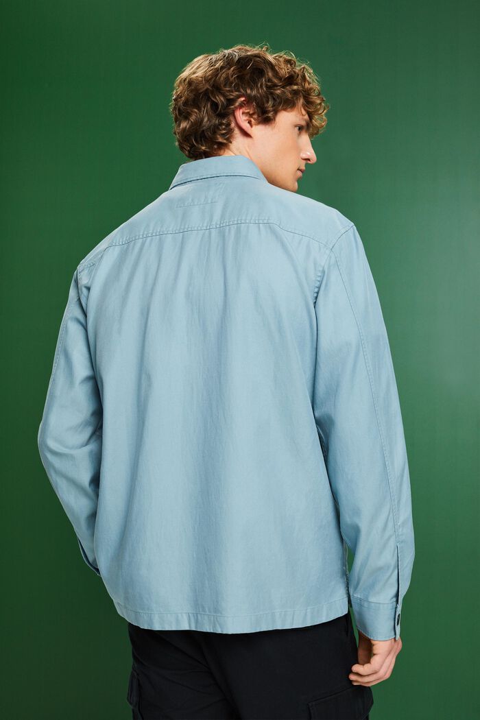 Twill Button Down Shirt, TEAL BLUE, detail image number 2