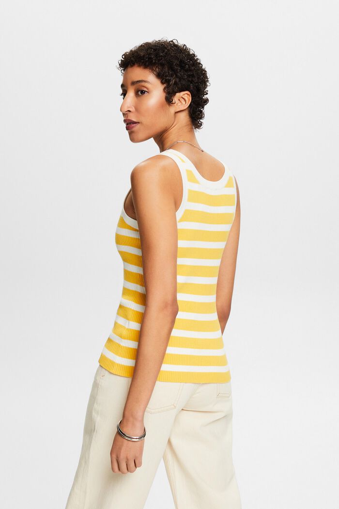 Striped Ribbed Tank Top, SUNFLOWER YELLOW, detail image number 3