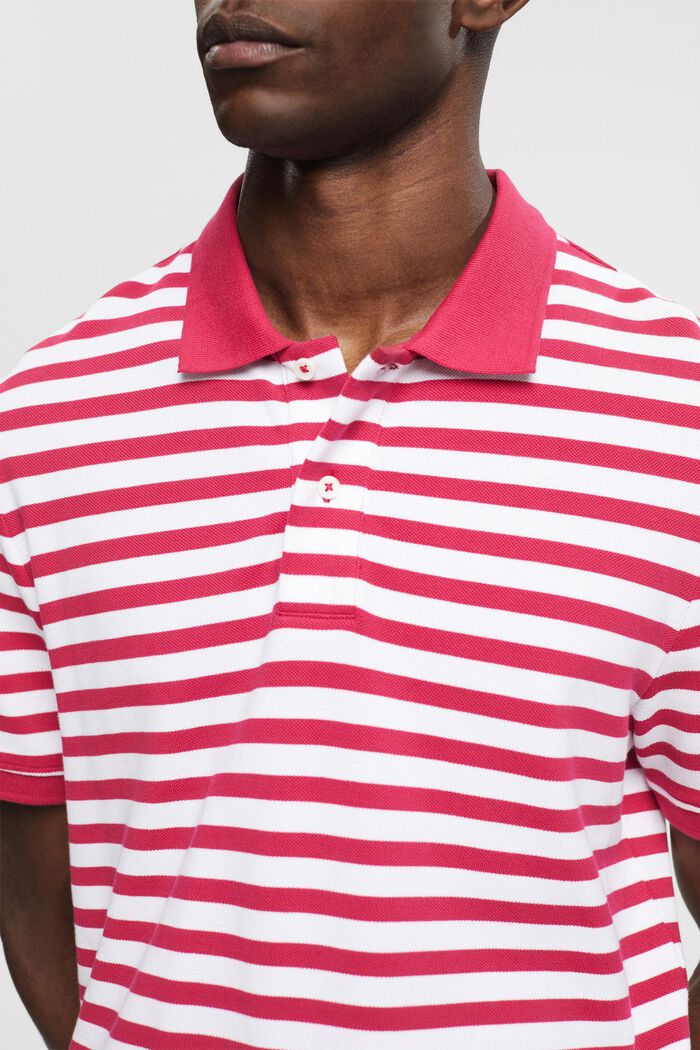 Striped slim fit polo shirt, DARK PINK, detail image number 2