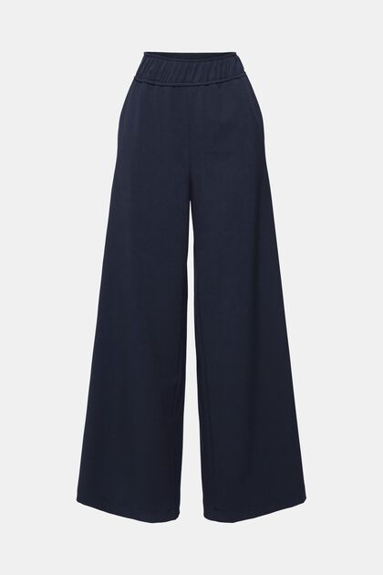 Wide leg trousers, NAVY, overview