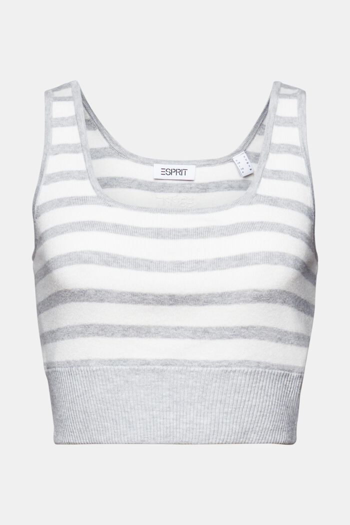 Striped Cropped Sweater Tank Top, LIGHT GREY, detail image number 6