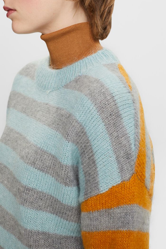Wool-Mohair Blend Sweater, MEDIUM GREY, detail image number 4