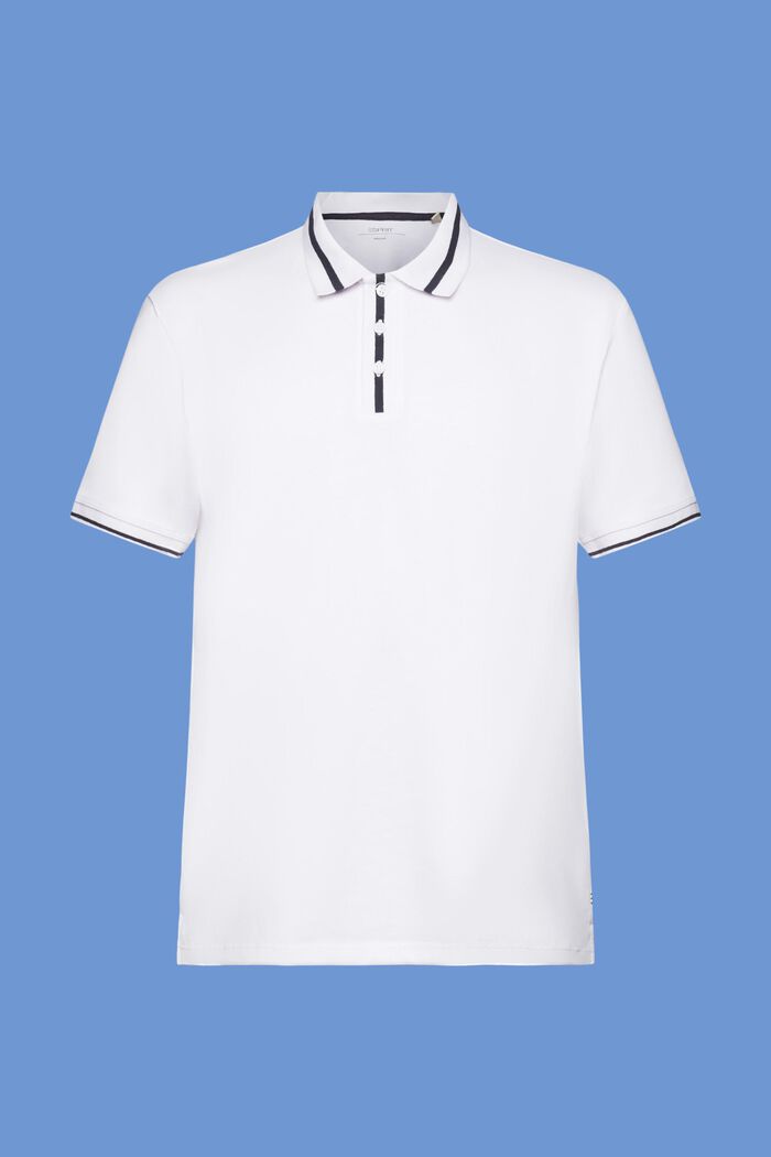 Jersey polo shirt, cotton blend, WHITE, detail image number 6