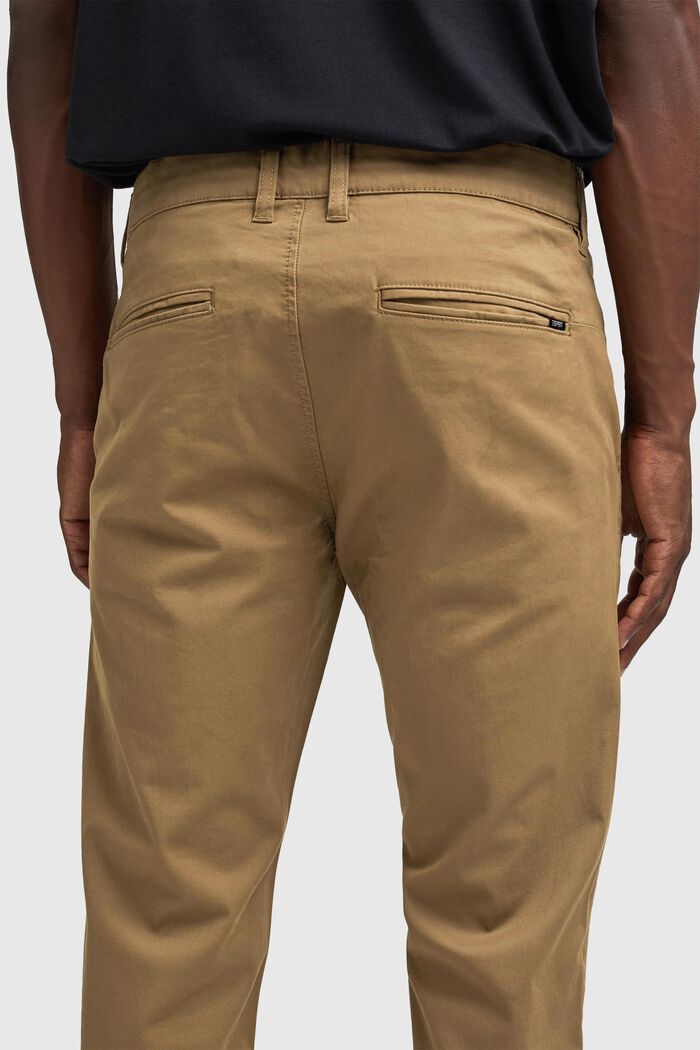 Stretch chinos, organic cotton, CAMEL, detail image number 3