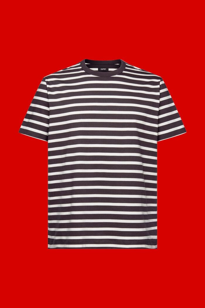 Striped sustainable cotton t-shirt, ANTHRACITE, detail image number 6