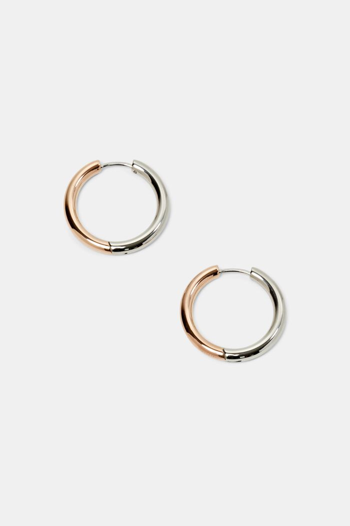ESPRIT - Bi-color hoop earrings, stainless steel at our online shop
