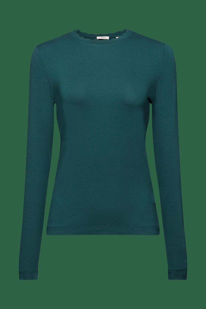 ESPRIT - Scalloped Longsleeve Top at our online shop