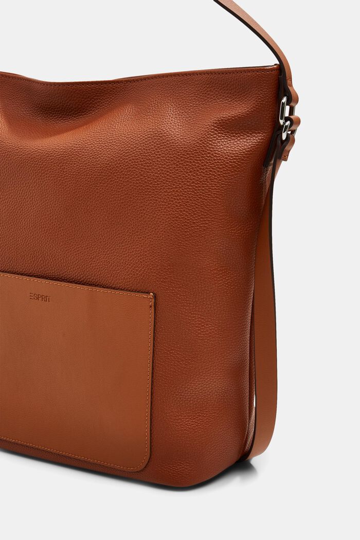 Faux leather shoulder bag, RUST BROWN, detail image number 2