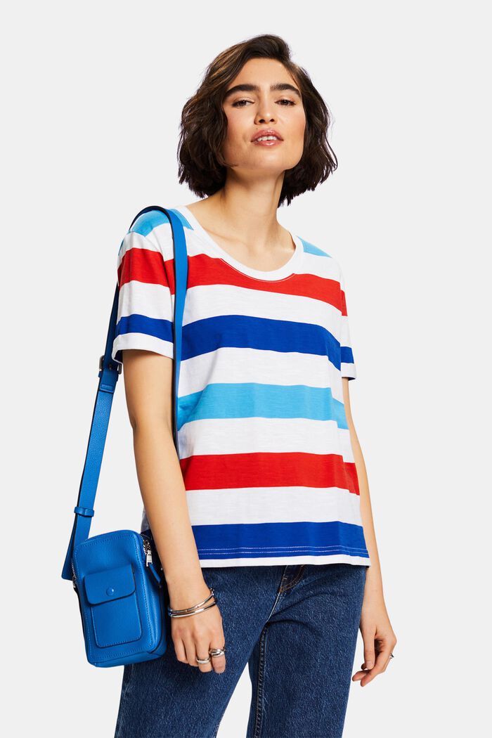 Striped Jersey T-Shirt, BRIGHT BLUE, detail image number 0