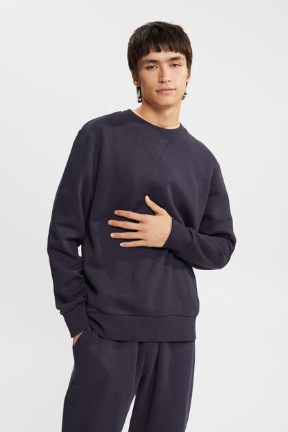 Recycled: plain-coloured sweatshirt, NAVY, overview