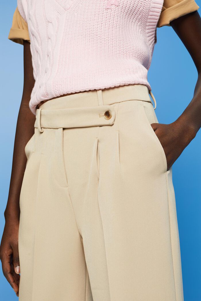 Culotte trousers with blended viscose, SAND, detail image number 2