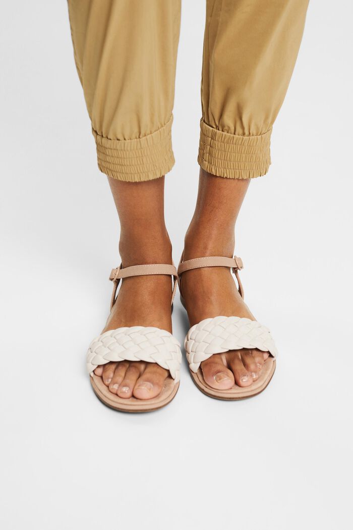 Sandals with braided straps, OFF WHITE, detail image number 3