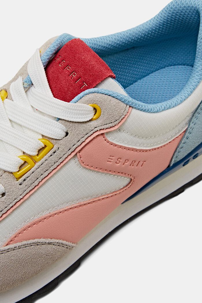 Multi-coloured trainers with real leather, SALMON, detail image number 3