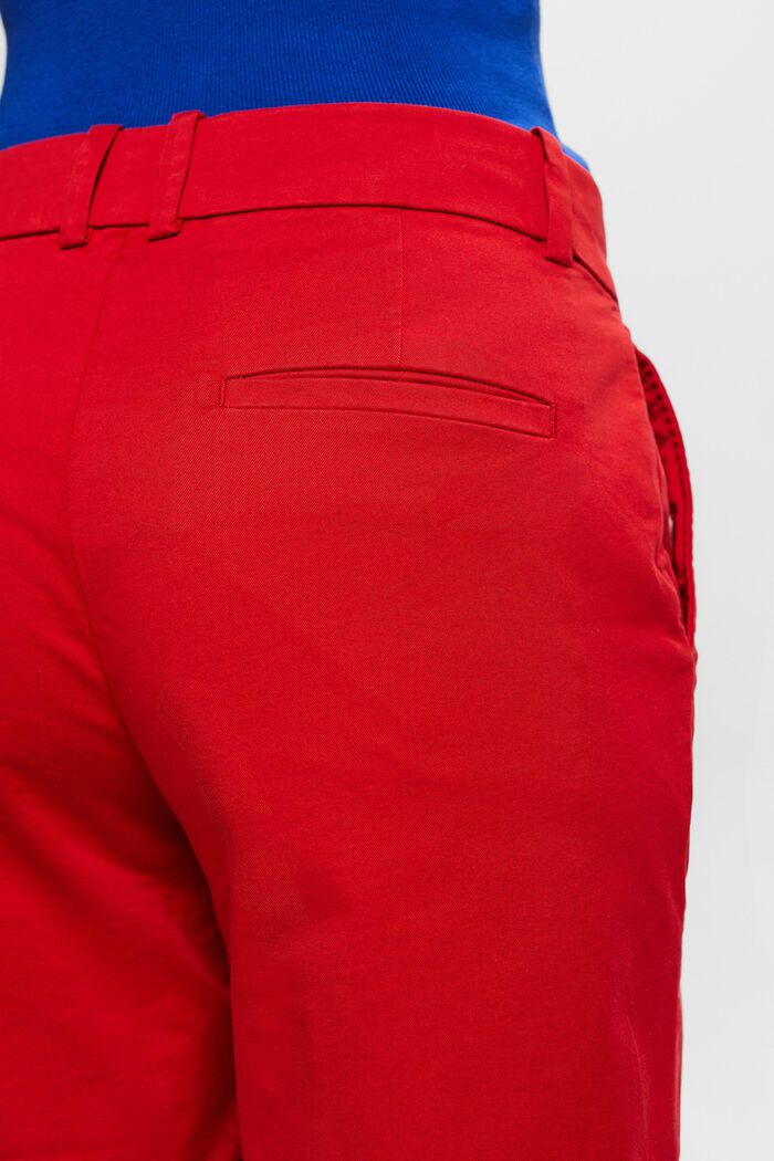 Cuffed Twill Shorts, DARK RED, detail image number 3