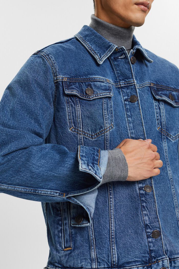 Jeans trucker jacket, BLUE MEDIUM WASHED, detail image number 2
