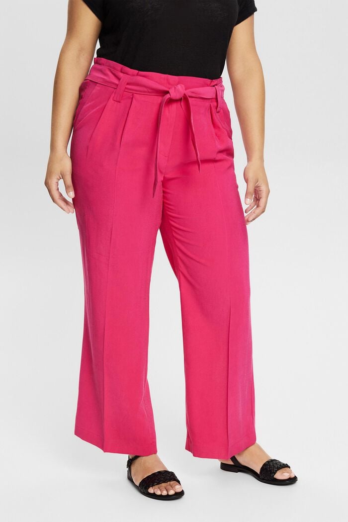 CURVY paperbag trousers, LENZING™ ECOVERO™, PINK FUCHSIA, overview