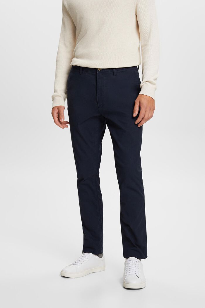 Chino trousers, stretch cotton, NAVY, detail image number 0
