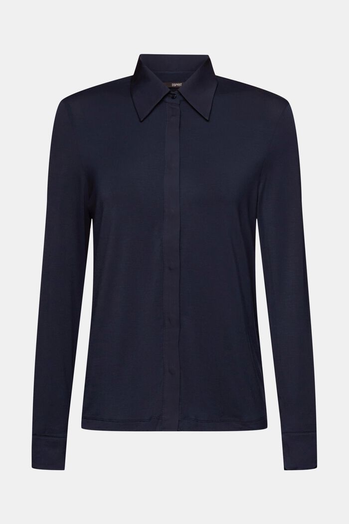 Long-sleeved top with buttons, NAVY, detail image number 6