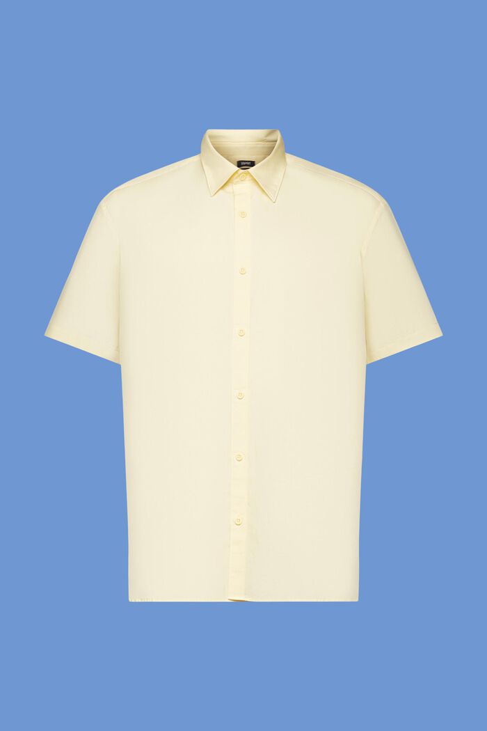 Short Sleeve Button Down Shirt, LIGHT YELLOW, detail image number 5
