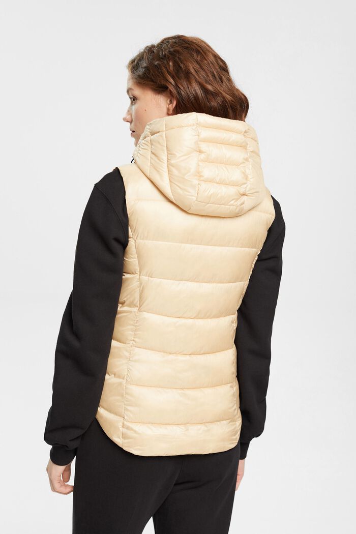 Quilted body warmer with detachable hood, CREAM BEIGE, detail image number 3