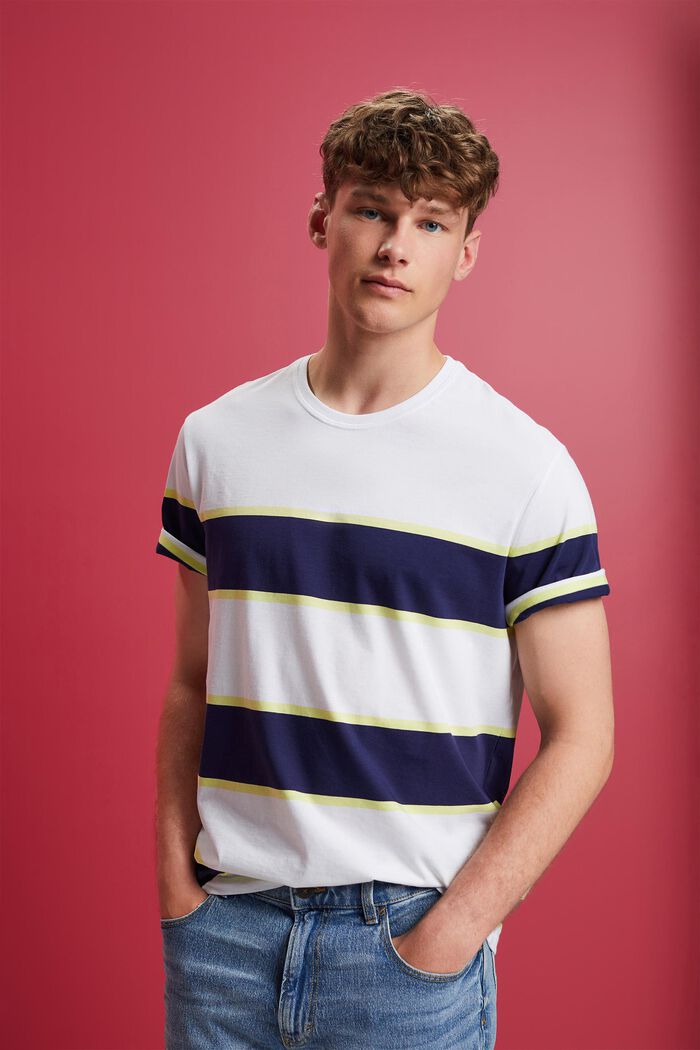 Striped t-shirt, 100% cotton, WHITE, detail image number 4
