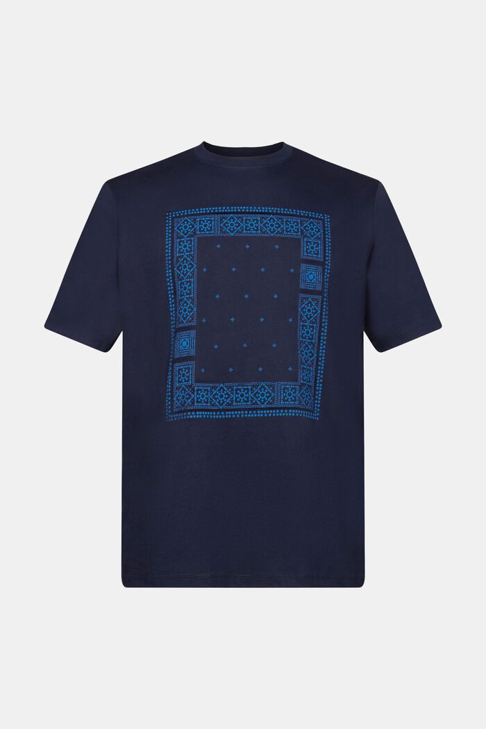Relaxed fit cotton t-shirt with front print, NAVY, detail image number 6