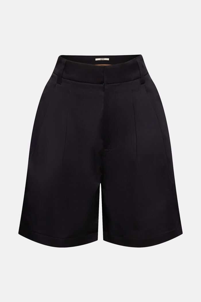 Washed satin shorts, BLACK, detail image number 5