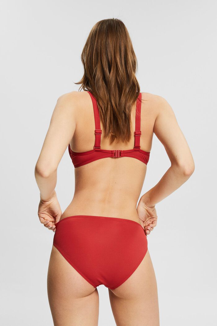Made of recycled material: bikini briefs with texture, RED, detail image number 2