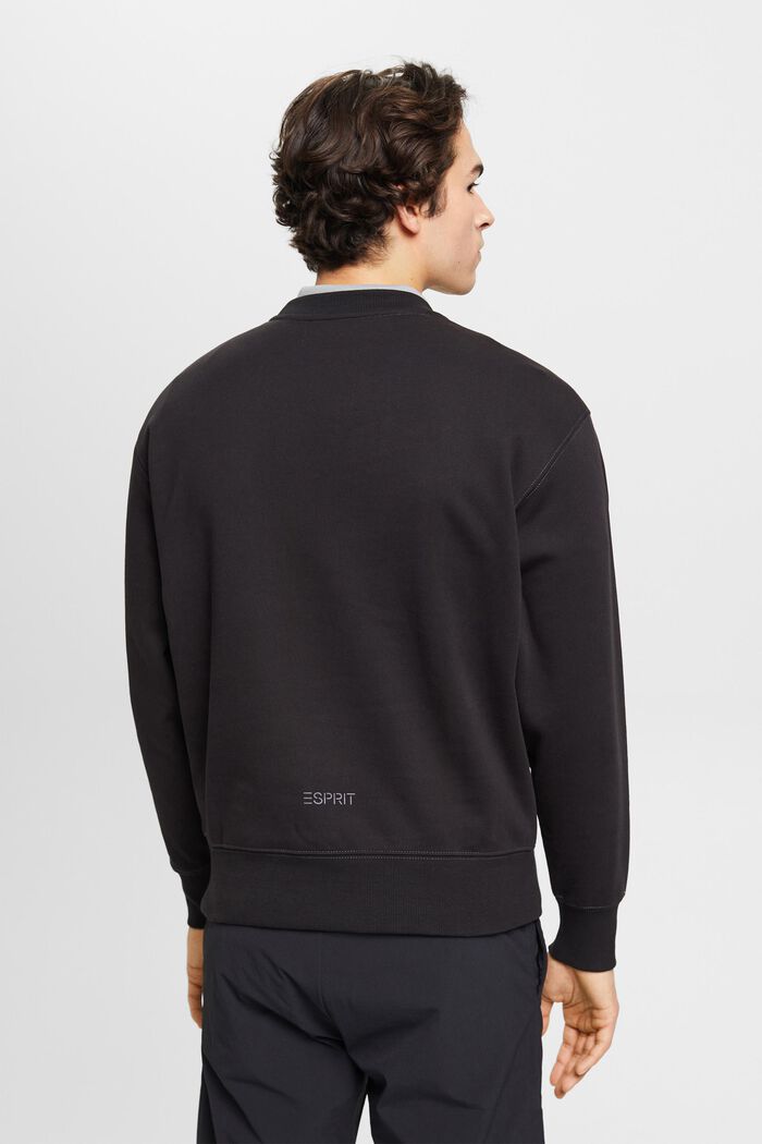 Sweatshirt with small dolphin print, BLACK, detail image number 3