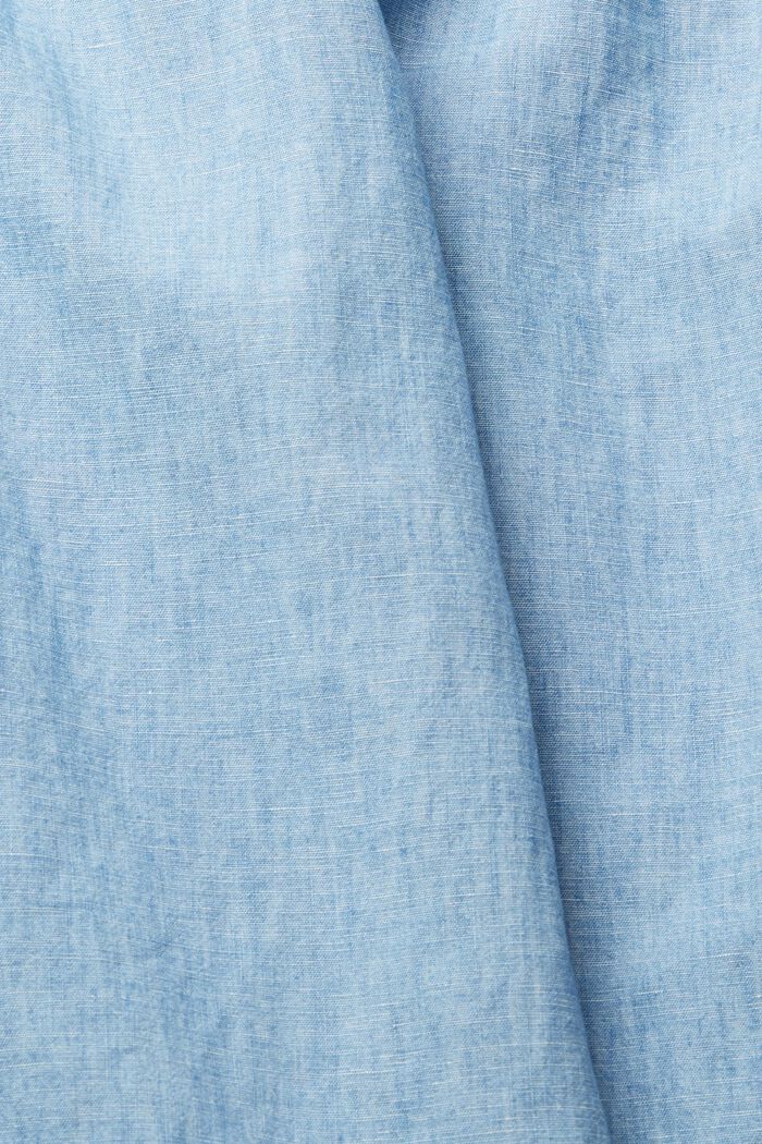 Linen blend: denim-style culottes, BLUE LIGHT WASHED, detail image number 1