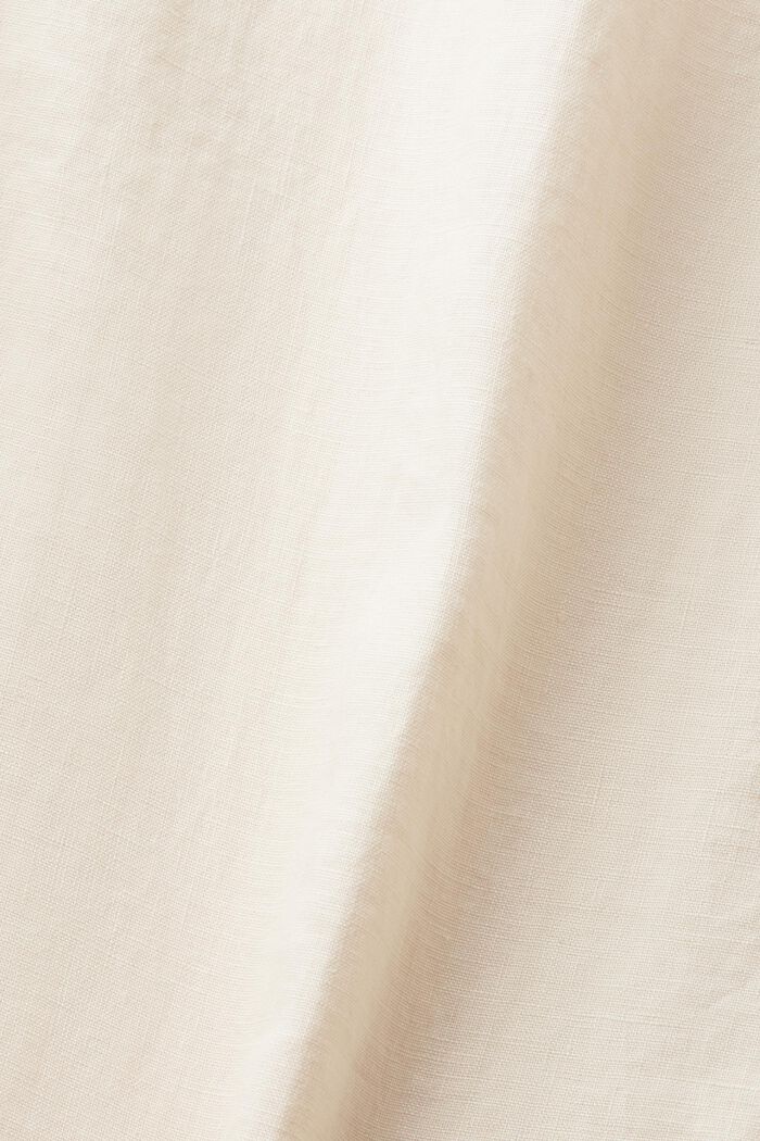 Linen A-Line Midi Skirt, CREAM BEIGE, detail image number 6