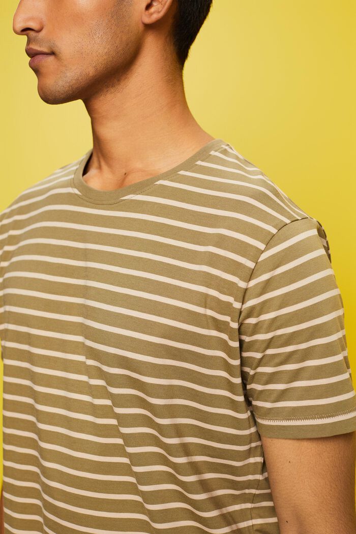 Striped jersey T-shirt, 100% cotton, OLIVE, detail image number 2