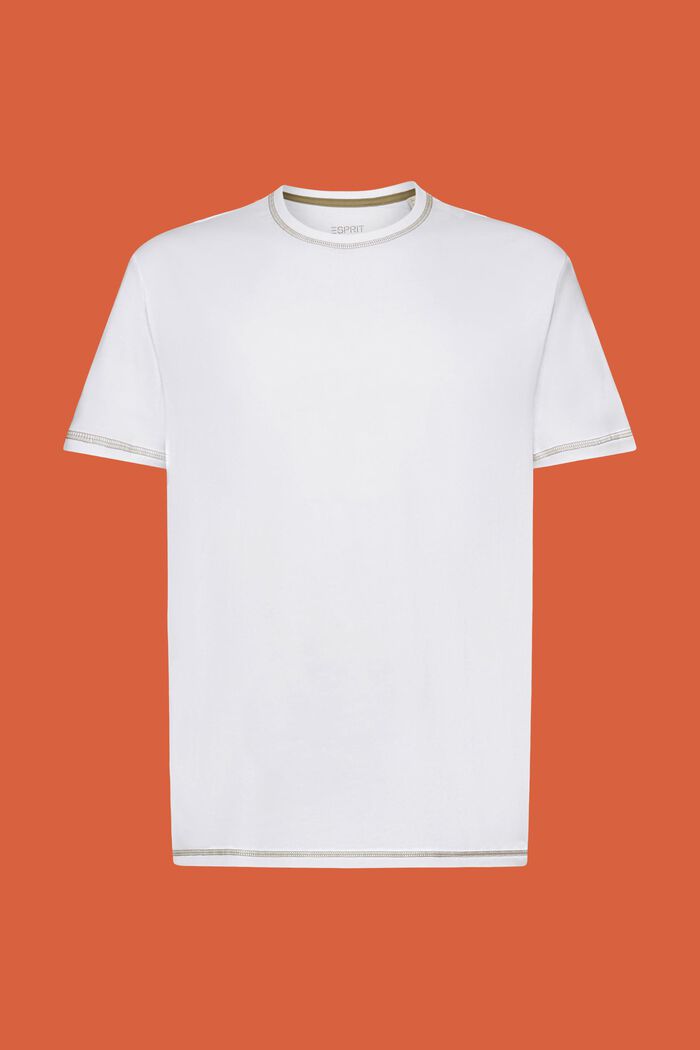Jersey t-shirt with contrasting seams, WHITE, detail image number 6