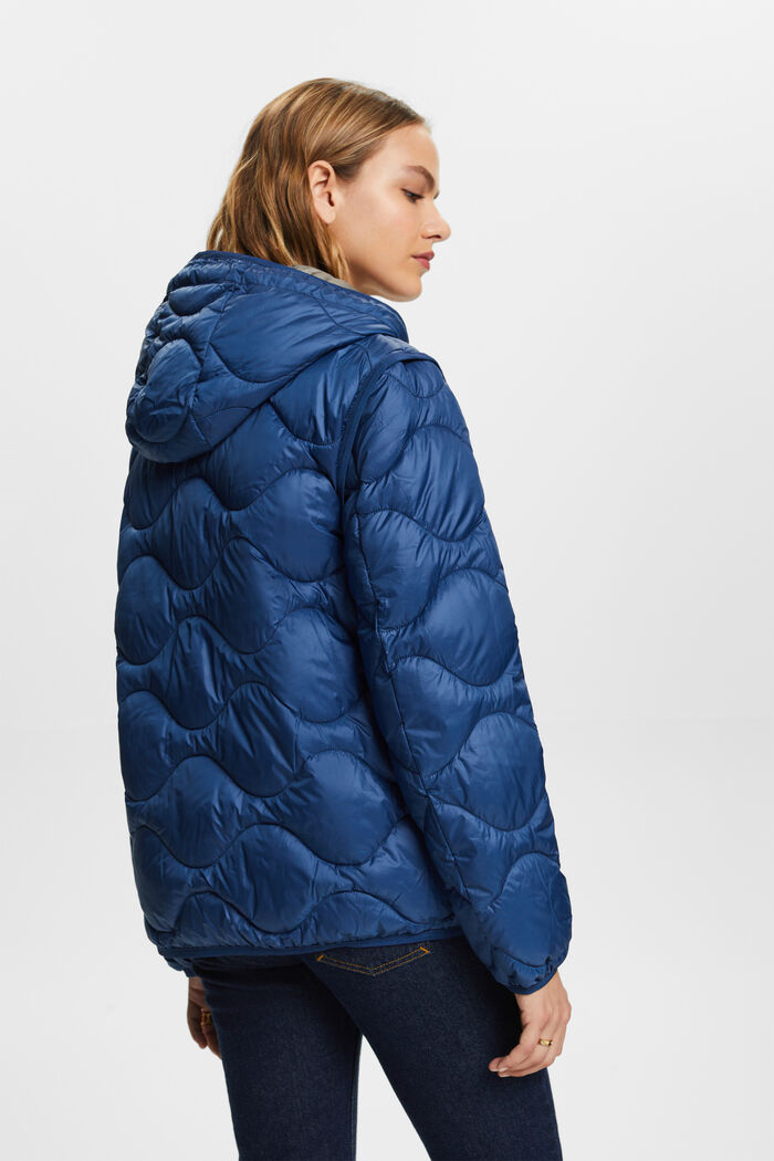 ESPRIT - Recycled: quilted and hooded transformer jacket at our online shop
