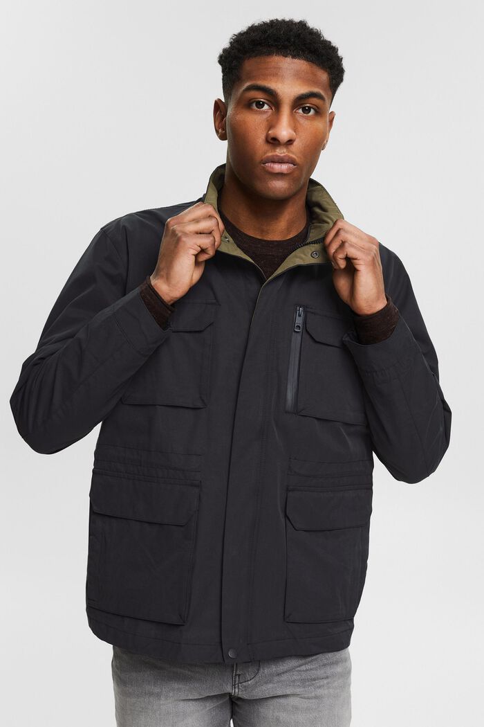 Between-seasons jacket made of blended organic cotton, BLACK, detail image number 4