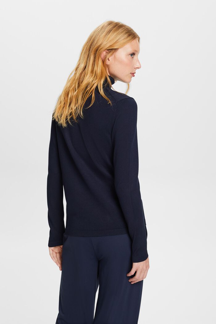 Long-Sleeve Turtleneck Sweater, NAVY, detail image number 3